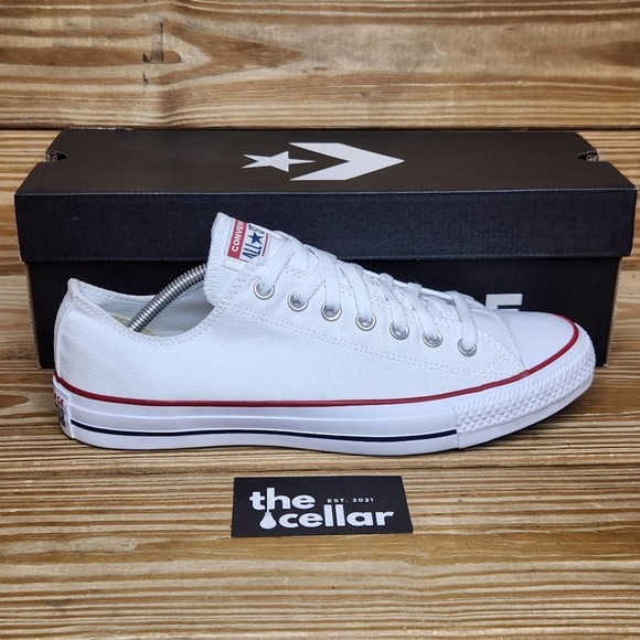 Converse Mens 12 All Star Ox Chuck Taylor White Lace Up Low Top Sneakers - Picture 1 of 9